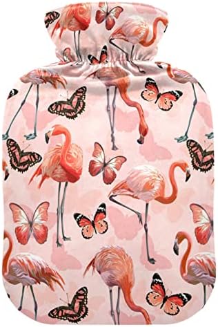 Boce s toplom vodom s poklopcem Flamingo vreća s vrućom vodom za ublažavanje boli, odrasle žene, torba za grijanje 2 litara