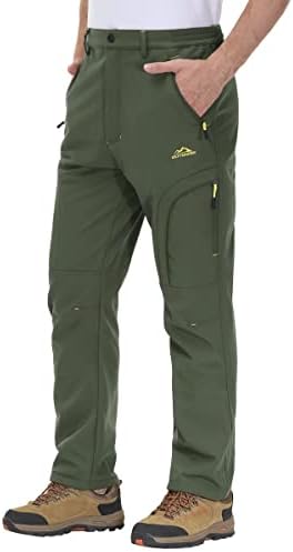 Magcomsen muške zimske hlače 5 džepova s ​​snijegom skijaške hlače runo obložene vodene hlače otporne na vodu