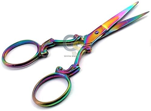 G.S SET od 10 multitanijumskih boja Rainbow šivanje škare za vez za vez 3,5 Različiti stilovi