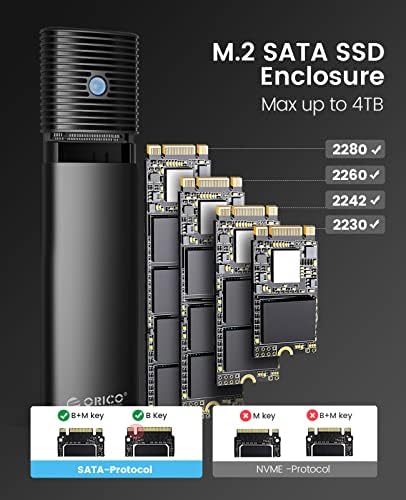 Telo solid state drive ORICO M. 2 SATA B + M / B Key USB 3.1 Type C 5 Gbit / s Adapter za vanjskog statičkog diska 2280/2260/2242/2230