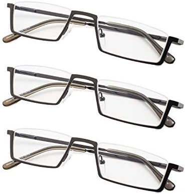 Gr8Sight 3-pakete prugaste naočale za čitanje s proljetnim šarkama uključuju čitatelje sunca