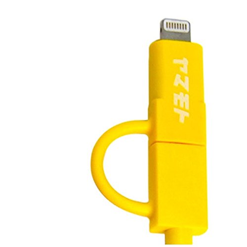 Yamamoto Pop kabel 2 u 1 munje i mikro USB kabel, 4,9 ft, žuta/ljubičasta NP1002