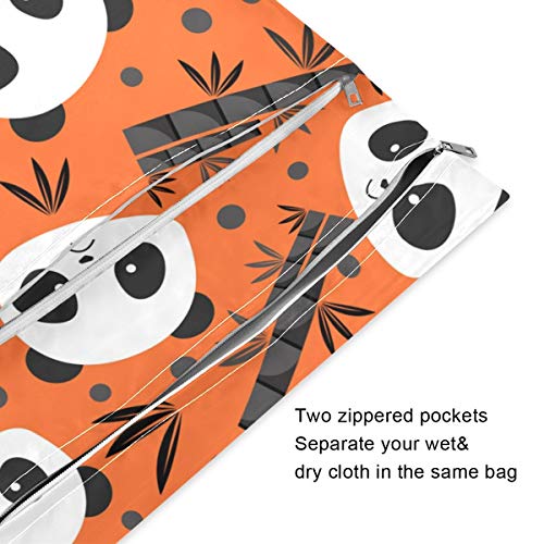 Keepreal list panda polka animal 2pcs vodootporna mozna vrećica pelena mokra vrećice Veliki kapacitet za pranje za pranje