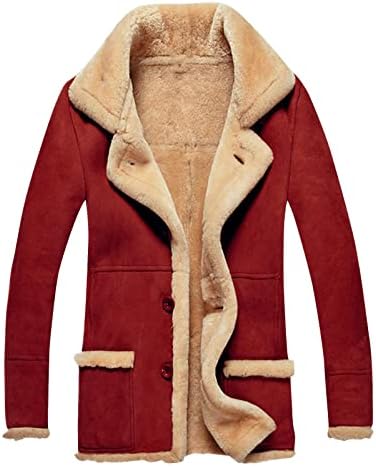 Dudubaby muški zadebljani kaput od dugih rukava Faux kožna jakna s rukom
