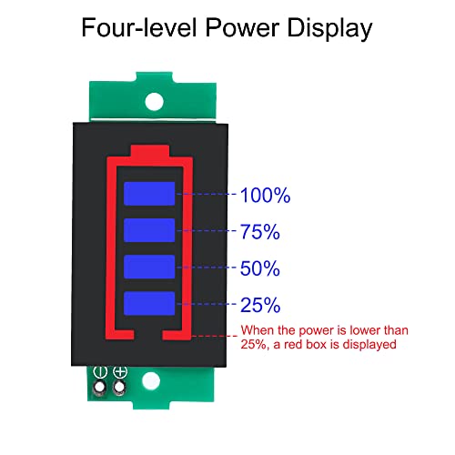 Indikator razine litijeve baterije od 4,2 V, 4 pakiranja, 4 dijela LED zaslona, modul kapaciteta za ispitivanje baterije