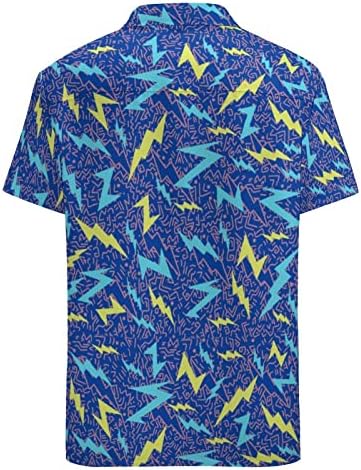 Larsd 80s košulje za muškarce 90 -ih gumb up majica vintage retro havajska košulja na plaži Neon disko majica smiješna zabavna