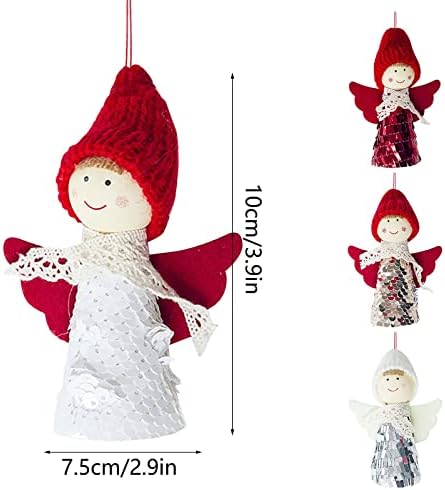 Nsqfkall 4 pakiranje anđela viseće lutke božićno drvce pendan anđeo privjesak za lutka vrata zid ukras ukrasi za odmor zabava