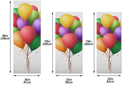 Enevotx vrata za prašinu na vratima 3D realistična šarena gomila rođendanska baloni uredski poklopac vrata izdržljiva tkanina