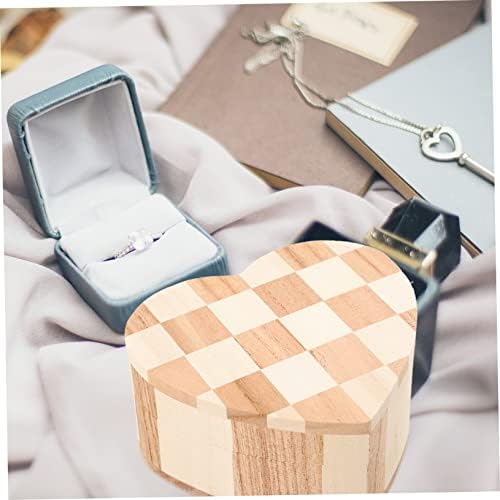 Hanabass kutija drvena kutija u obliku srca u obliku srca za nakit poklon naušnice poklon kutije za nakit Ogrlica Organizator