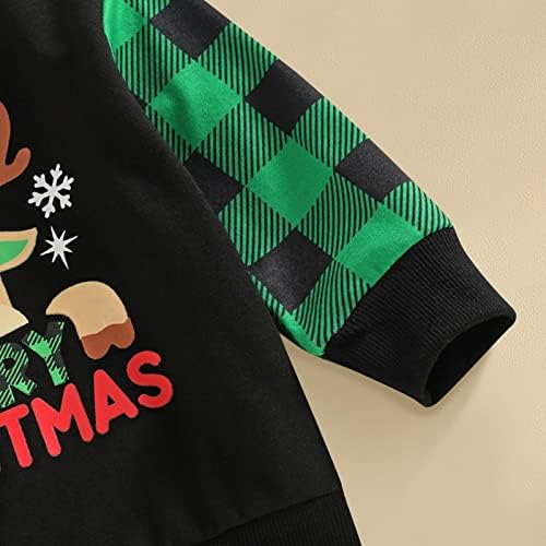 Dječji vrhovi dojenčadi djevojčice božićni dugi rukavi kabed crtani jeleni otisci pulover dukserice 2T majice