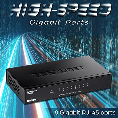 TrendNet 8-port Gigabit Desktop Switch, TEG-S83, 8 x Gigabit RJ-45 priključci, Black & 5-Port Gigabit Desktop Switch, TEG-S51,