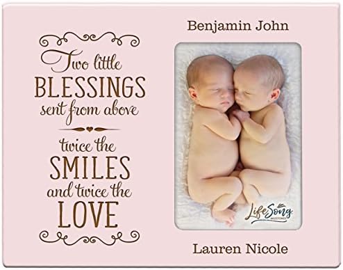 LifeSong prekretnice Personalizirani novi bebi pokloni za blizance okvir za dječake i djevojčice prilagođeni okvir za fotografije