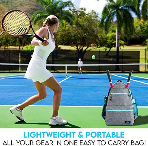 Sportski teniski ruksak s odjeljkom za cipele, ventilirana teniska torba za žene i muškarce s masažnom loptom i reflektirajućim