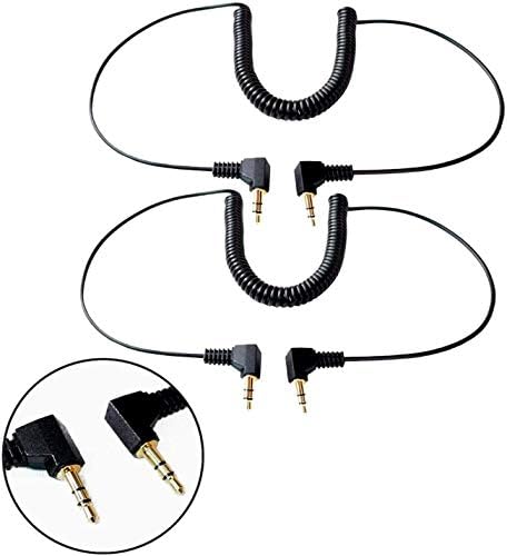 2ft 3,5 mm audio kabel s muškim do muškim spiralnim priključkom za slušalice od 90 stupnjeva, muški, muški