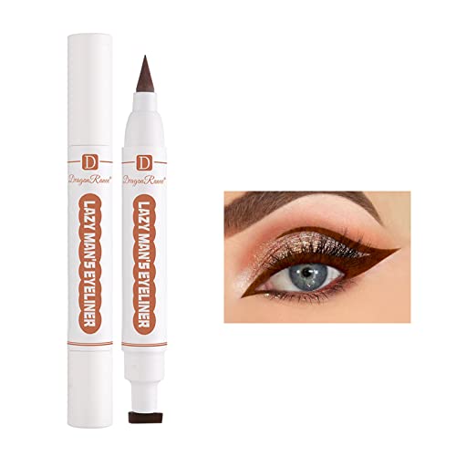 Tekući olovka za oči i alat za nanošenje pečata za olovke za oči-vodootporna dugotrajna šminka za oči protiv razmazivanja-dvostrana