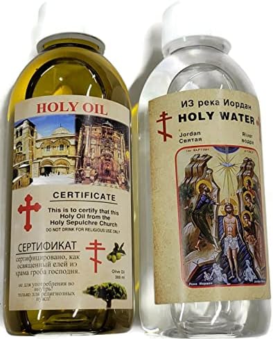 Skup od dvije rijeke Jordan Sveta voda Sveta 200 ml i gromoglasna ortodoksna grčka crkva Sveto ulje 200 ml