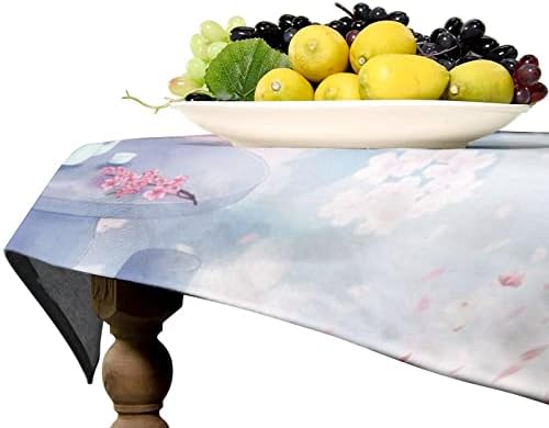 Cvjetanje trešnje stolnjak s vodootpornim pravokutničkim stolom stol krpa nabora nabora otpornog na mrlje od teških stolova