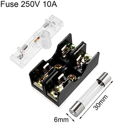UxCell držač osigurača FS-102 Dvostruki pol s indikatorskim svjetlom 6 mm x 30 mm osigurač uključuje 250V 10A 2PCS