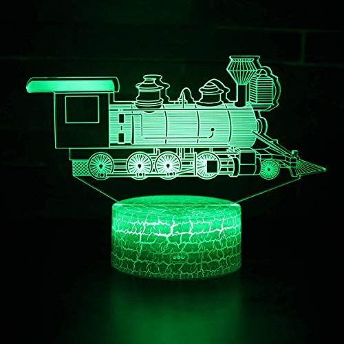 Jinnwell 3D vlak autobusom auto noćna lagana lampica iluzija 7 boja za promjenu dodira sklopka za stol za stol lampice LED