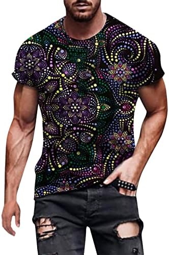 Muška proljetna ljetna ležerna košulja o vratu Posebna tiskana majica s kratkim rukavima modna udobnost gornje bluze tamne