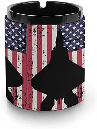 Patriotski F-22 Raptor Fighter Jet American Flag kožna pepeljara Easy Očistite prijenosni luksuzni držač za cigarete pepela