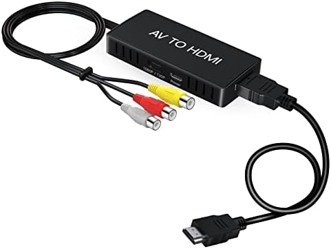 VIXLW RCA TO HDMI pretvarač, AV to HDMI Converter, 1080p Mini kompozit u HDMI adapter, Podrška PAL/NTSC za PC/Laptop/TV/Wii/XBox/PS