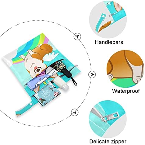 ZZXXB CORGI Dog Rainbow Vodootporna torba za mokro -uporabu pelena mokra suha torba s džepom s patentnim zatvaračem za putovanja