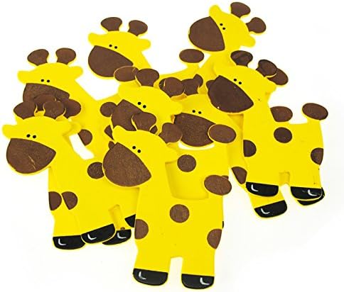 Homeford Firefly uvozi životinjske drvene bebe favorizira, 5-inčni, 10-paket, žuta žirafa, 5