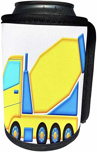 3Drose žuti i plavi cementni kamion ilustracija - omotač hladnjaka može