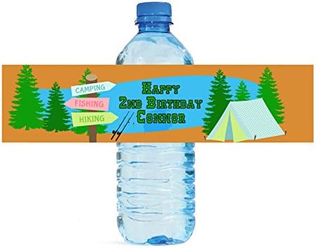 100 kampiranja i ribolovnih tema naljepnica za boce s vodom Birthday Camp Boy Scounts Lake River Trip Jednostavan za upotrebu