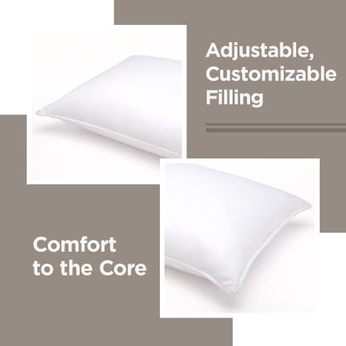 DownLite mekana bijela guska down hipoalergeni jastuk - 300 nita broja pamuk sateen - savršen za želudac spavači - standardna
