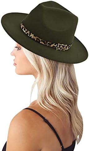 Fedora kopča remen s leopardom širokim panamskim šeširom kapice za bejzbol kape za žene za žene