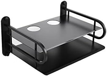 Crna metalna bežična kutija za pohranu / TV kutija polica zidni utikač ploča nosač organizator za pohranu kabela
