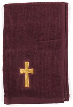 Swanson kršćanski pastor ručnik križ Burgundija sa zlatom