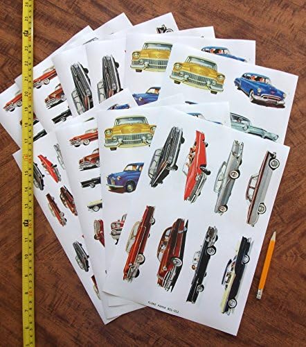 DECOUPAGE PAPER PACK Classic Cars America Golden Era Šezdeset godina Flonz vintage papir