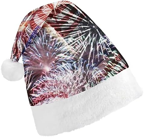 Vatromet američke zastave 4. srpnja plišani Božićni šešir nestašni i slatki Šeširi Djeda Božićnjaka s plišanim obodom i udobnom