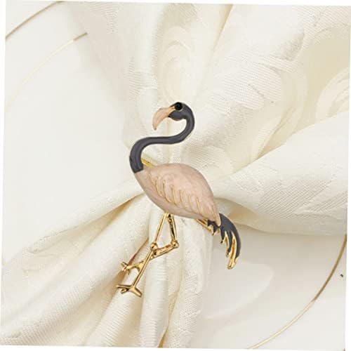 Sewacc 4PCS Flamingo salveti za salvete za ručavanje dekor za vjenčanje crni vjenčani dekor vjenčani stol dekor metalni dekor
