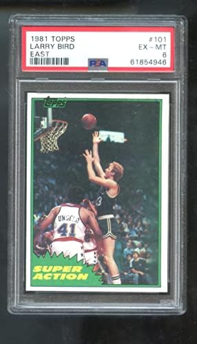 1981. Topps 101 Larry Bird PSA 6 Ocijenjena karta 1981-82 East Super Action Basketball NBA Boston Celtics