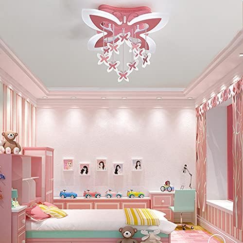 Kwoking Creative Butterfly Light Crtani strop Strop Svjetlo ružičasta akrilna djevojka dekor Viseći leptiri luster za Dječju
