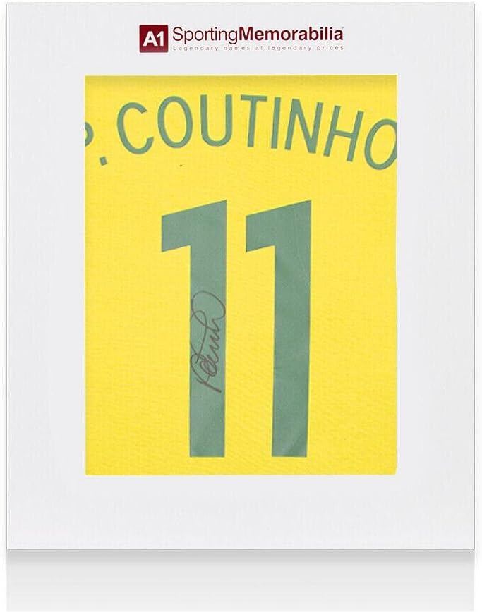 Philippe Coutinho potpisao retro Brazil majicu, broj 11 - Poklon kutija Autogram - Autografirani nogometni dresovi