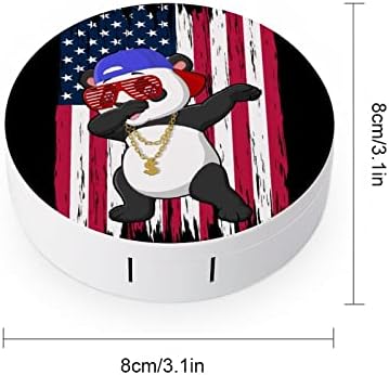 Dabbing Panda s američkom zastavom kontaktne leće kućište prijenosne kontejnere za kontaktne leće Slatko putnički namočivanje