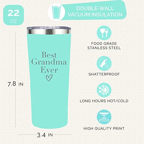 Najbolja bakina čaša ikad - putna šalica bez BPA od 22 oz sa slamkom i poklopcem - najbolji Bakini pokloni - najbolja bakina