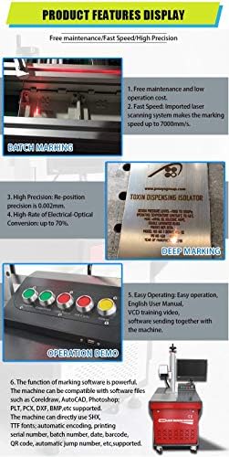 Desktop jpt vlaknasti laserski graver laserski stroj za označavanje 50W, 200 × 200 mm