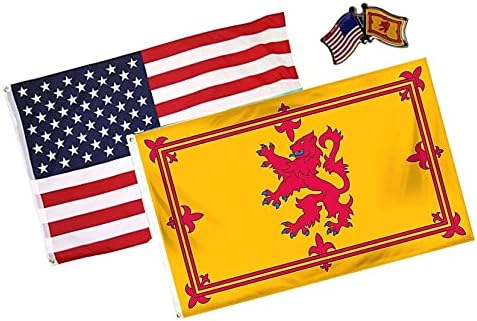 Nova američka i Škotska Lion Country 2x3 2'x3 'Obražaj za zastavu i prijateljstvo PIN - broševi i klinovi za odjeću TR -1695LP