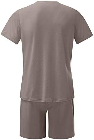 Muškarci Ljetne odjeće 2 komada seta majice s kratkim rukavima mišića i kratkih hlača za vježbanje atletske majice na plaži