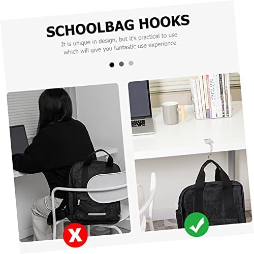 Angoily 9 PCS školska torba Kuka Metalne vješalice teška teška kuka za torbicu za novčanike za stol s visećim kukama vrećica