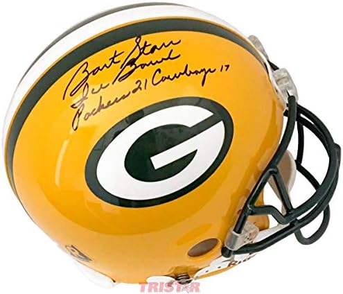 Kaciga u punoj veličini s autogramom Barta Starra s natpisom s natpisom 21 do 17-NFL kacige s autogramom