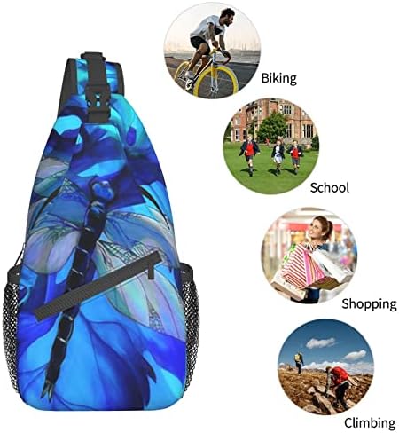 Aseelo Art Dragonfly Sling Bag Crossbody Rockpack za žene Muškarci za prsta torba za planinarska torba za biciklizam za kampiranje