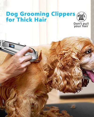 škare za pse za pse za gustu, tešku dlaku, 2-brzinske bežične škare za kosu s metalnom oštricom, komplet za njegu kućnih