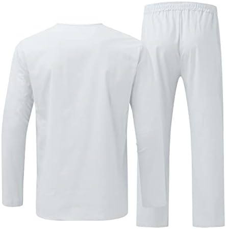 Muški casual setovi čvrsti hlača s dugim rukavima set s V-izrezom dvodijelne pidžame dnevnog boravka Dizajnerski kapuljača